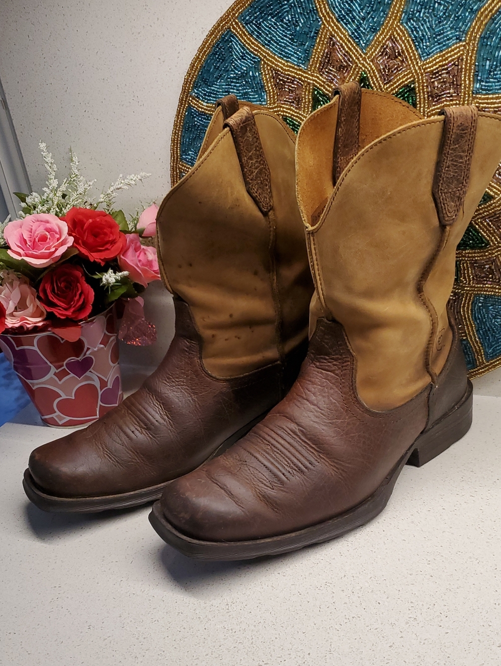 ARIAT Two-Tone Brown/Tan Cowboy Boots